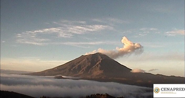 Popocatépetl emite seis explosiones, reporta Protección Civil