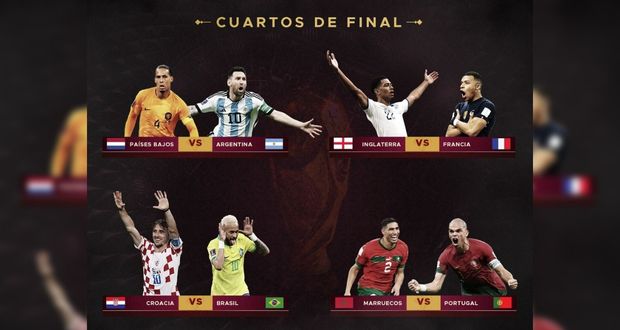 Listos los cuartos de final de mundial de Qatar 2022