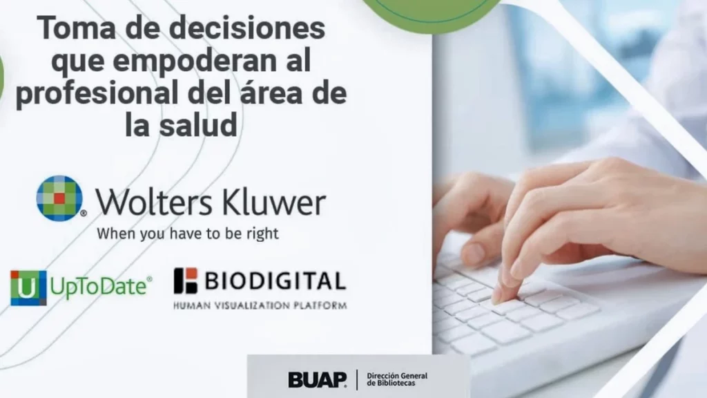 CRS BUAP presenta nuevas plataformas para especialistas en salud El Complejo Regional Sur (CRS) de la Benemérita Universidad Autónoma de Puebla (BUAP), presentó las nuevas herramientas digitales en apoyo a especialistas y alumnos del área de salud. Entre ellas, se incluyen dos nuevas plataformas de información. Este jueves 14 de marzo, el CRS sostuvo el foro “Toma de decisiones que empoderan al profesional del área de la salud”. Para ello, Mariana Vaquero Martínez, directora del CRS estuvo a cargo de la inauguración del evento. Además, estuvieron presentes Alfredo Avendaño Arenaza y Rafael Botello Álvarez representantes de Bibliotecas BUAP. Durante la jornada, las autoridades del CRS informaron que, en coordinación con la Dirección General de Bibliotecas, la comunidad del complejo contará con recursos de información. Y es que llegaron a un acuerdo para que sus alumnos y especialistas de la salud hagan uso de las plataformas BiodigitalHuman y UpToDate.