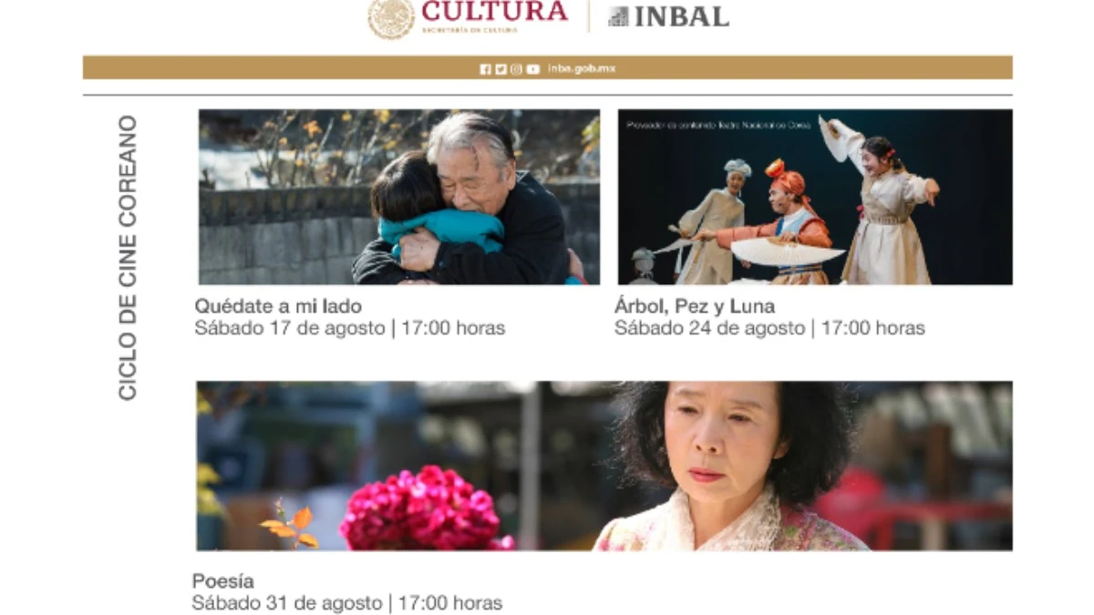 ¡Cine coreano, arte y más! Checa programa de Museo Amparo de 16 a 31 de agosto