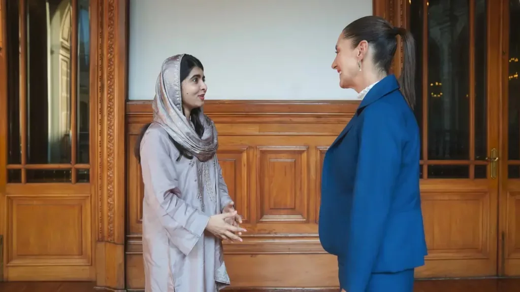 Sheinbaum recibe a Malala, nobel de la paz, en Palacio Nacional