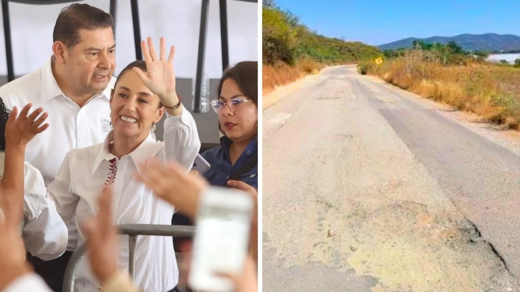 En 2° visita a Puebla, Sheinbaum anuncia rehabilitación de carreteras en la Mixteca