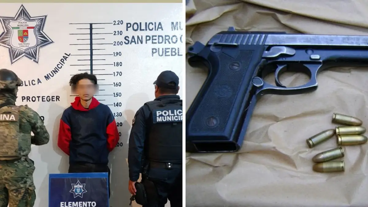 En Cholula, detienen a joven en Barrio de Jesús por portar arma de fuego  